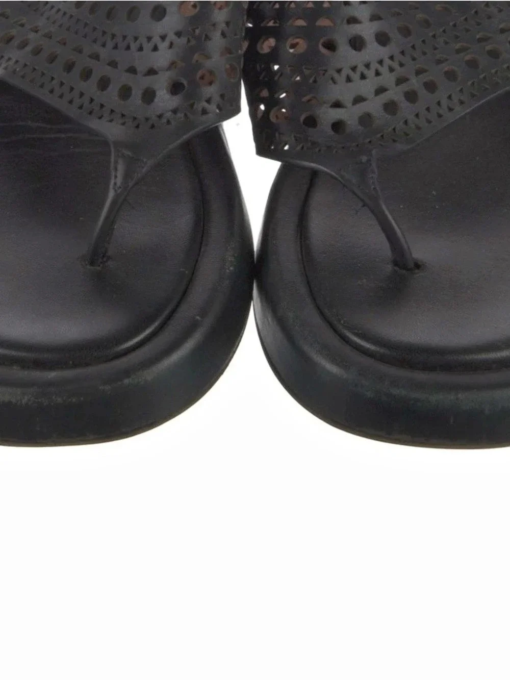 Alaïa Vienne Thong Platform Sandals Black Sz 41